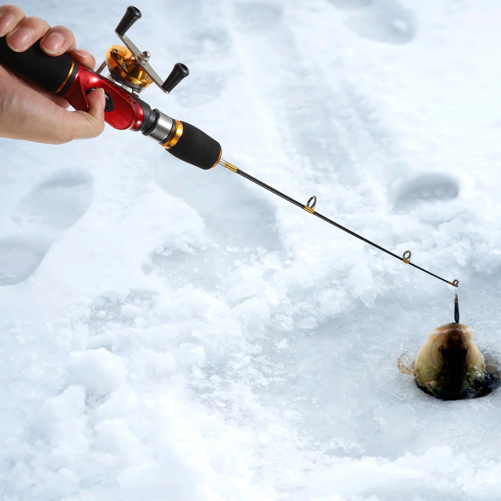 

Ice Fishing Rod Lightweight Creative Straight Handle Pole Outdoor FRP Gear Portable