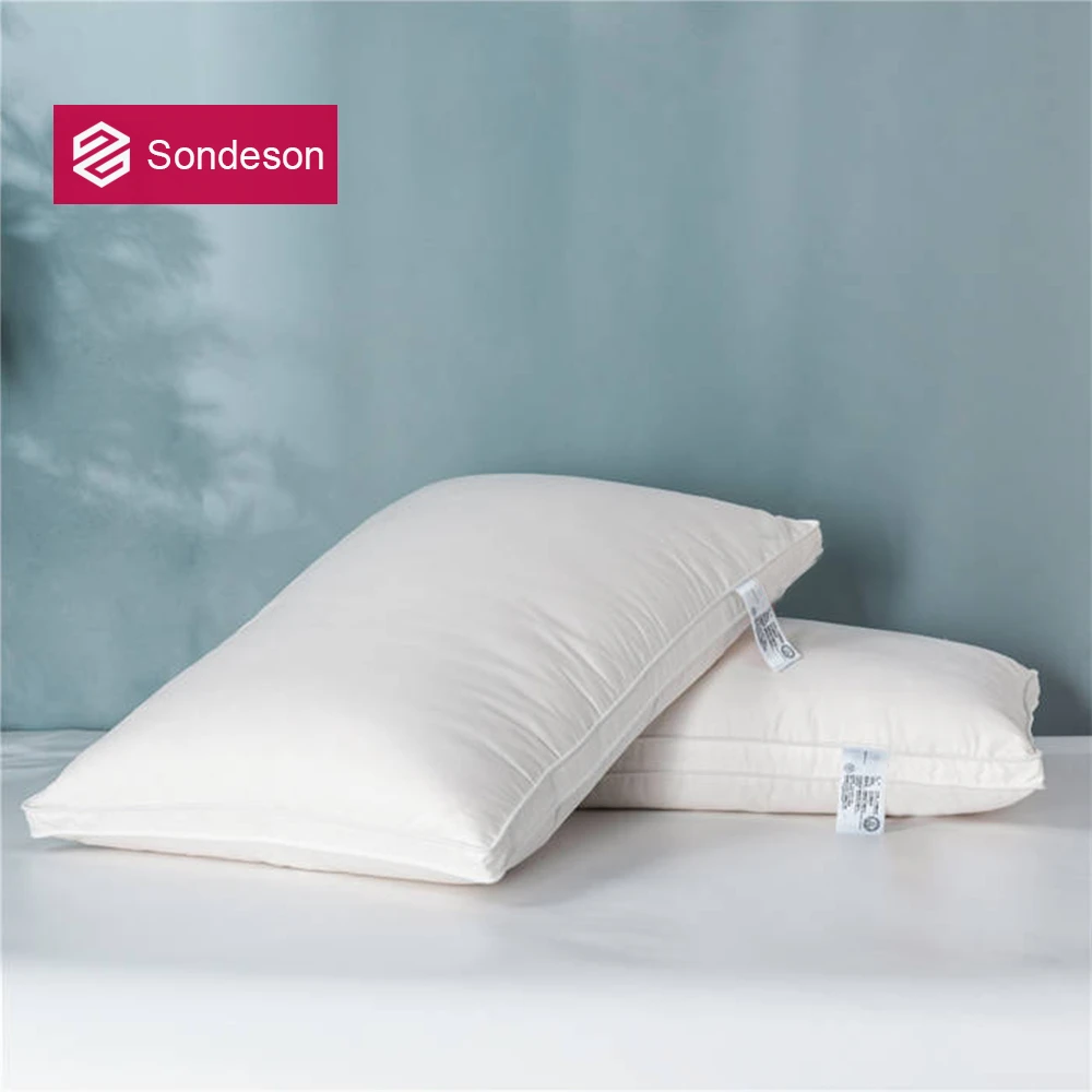 

Sondeson Sleep Gift 100% Goose Down Pillows Neck Pillows For Sleeping Bedding 3D Style Queen King Bed Pillow White Cotton Cover