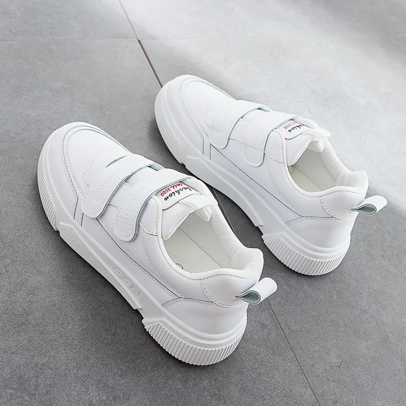Women Lightweight Sneakers White Velcro Shoes Korean Version Casual Combinable Comfortable Spring Autumn 2021 | Обувь