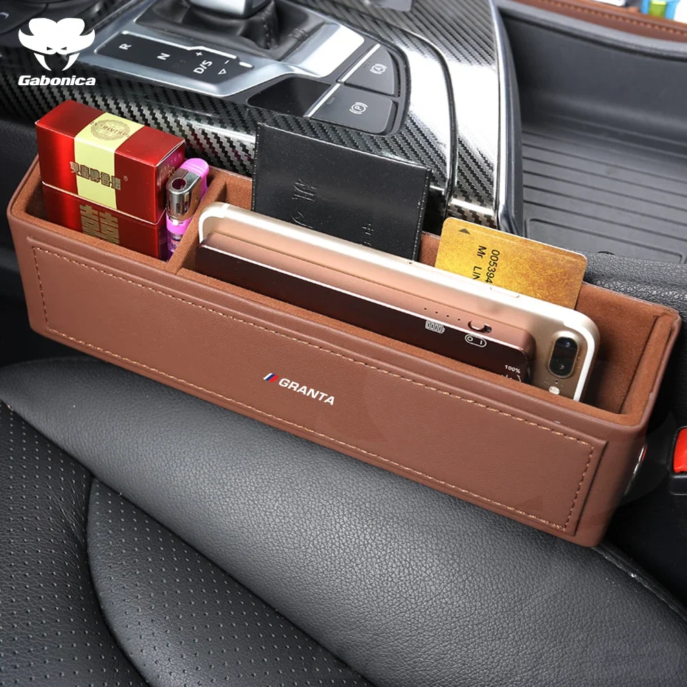 

Car Seat Gap Storage Box Bag Organizer Case Slit filler Holder For Lada Granta Phone Holder Pocket Car Interior Auto Accessories