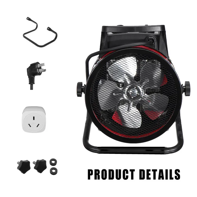 Állítható 220 V 3000W Ipari Elektromos Fűtő Ventilátor Kereskedelmi Meleg Fűtőfúvó Légi Műhely Garázs Fűtőberendezések - Image 6