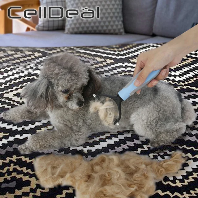 Hair Removal Comb for Dogs Cat Detangler Fur Trimming Dematting Deshedding Brush Grooming Tool For matted Long Hair Curly Pet 2