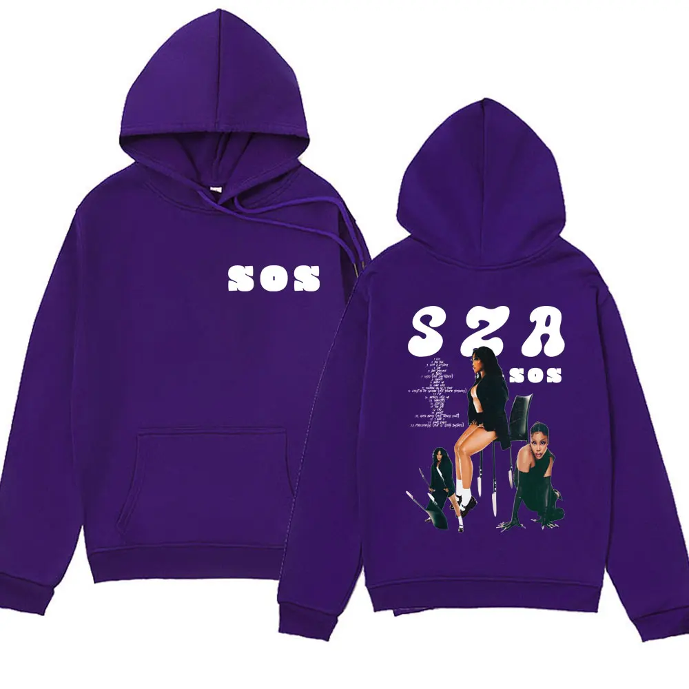 Rapper Singer Sza Music Album Sos Graphic Hoodie Fashion Hoodies Men Women's 2023 New Autumn Long Sleeve Hooded Sweatshirts