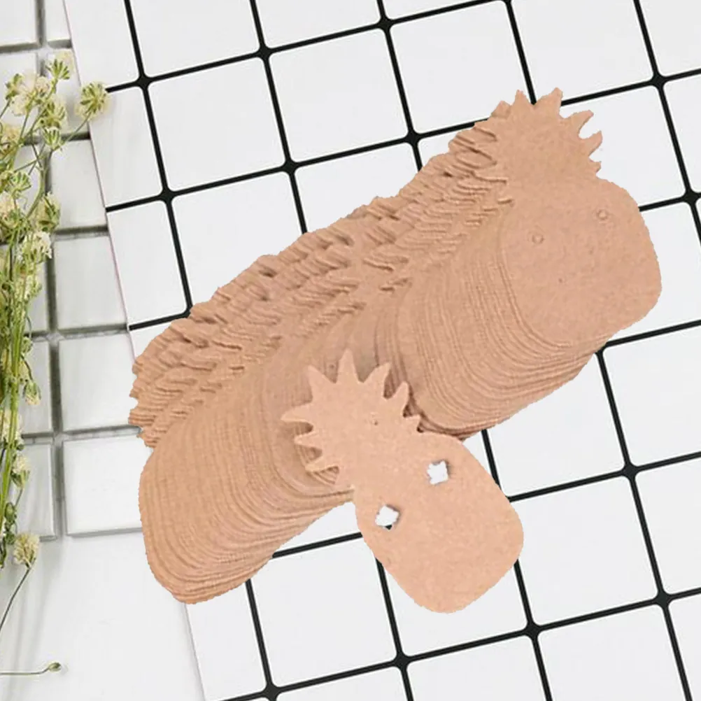 100Pcs 크래프트 종이 귀걸이 태그 파인애플 모양 빈 귀걸이 디스플레이 카드 홀더 쥬얼리 디스플레이 액세서리 주최자