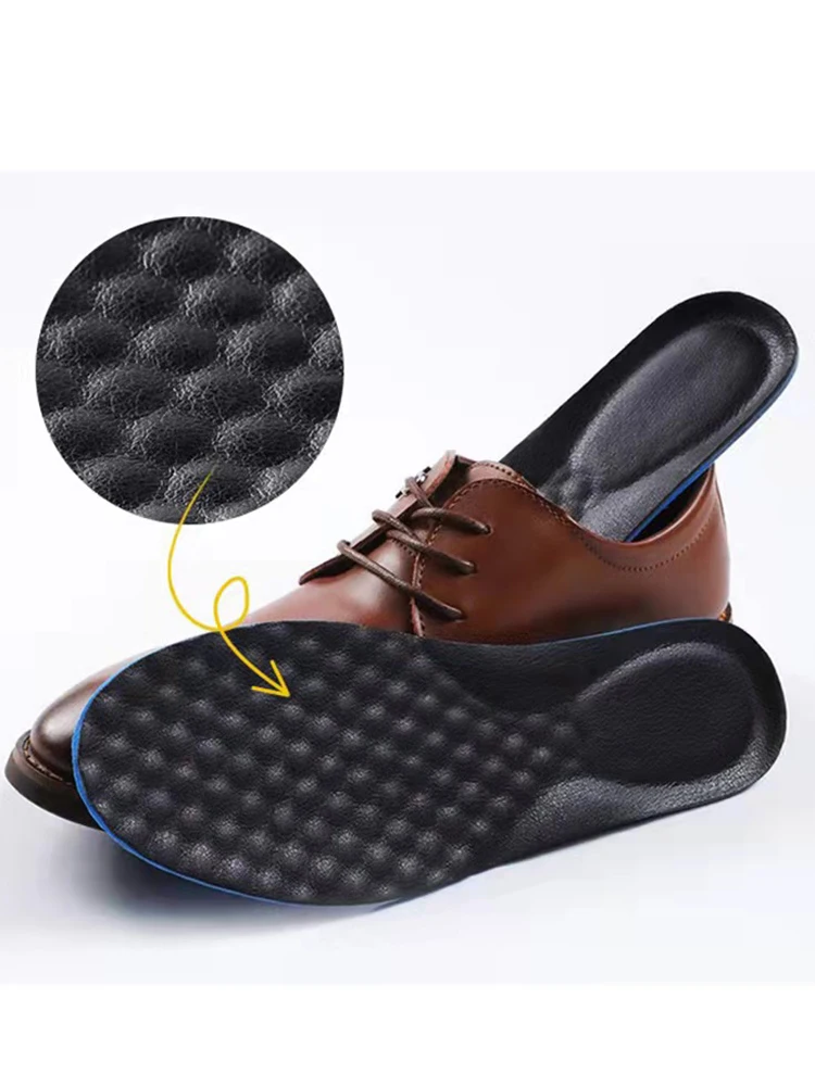 Semelles intérieures en mousse de cuir pour chaussures hommes femmes semelle intérieure en peau de vache respirant désodorisation coussinet de chaussure Absorption des chocs semelle de course_voghion.com