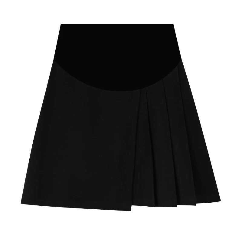 Autumn Maternity Mini Skirts Adjustable Waist Pregnant Women's Clothes Fashion Pregnancy Empired Woolen Skirts Black Coffee