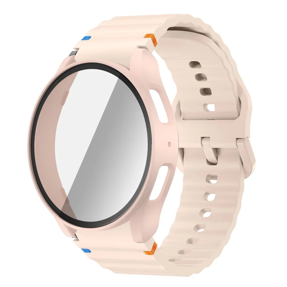 Enhanced Silicone Band and Bumper Case with Tempered Glass Screen Protector