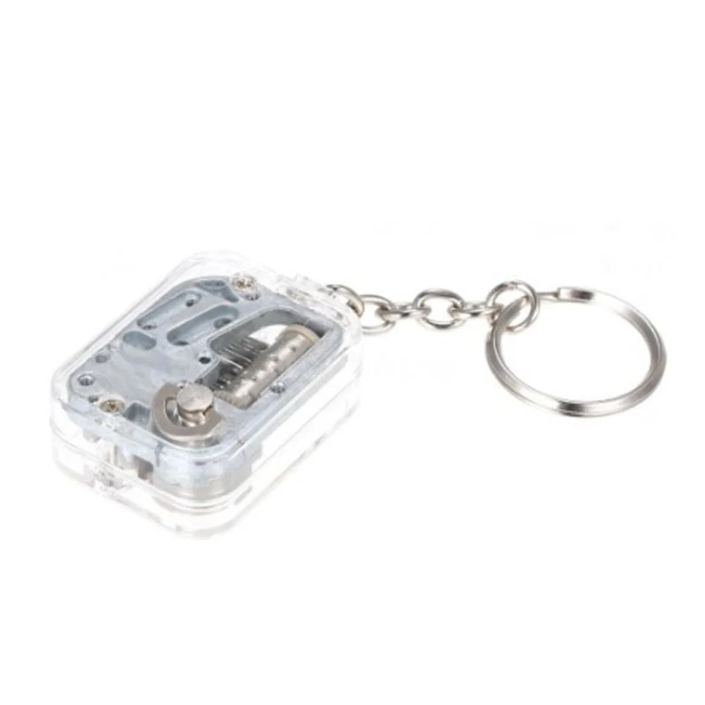 Square Keychain Innovation Music Box Movement Unique Mini Movement Pendant Movement Key Chain Key Chain With Music Small Jewelry 3