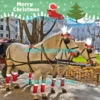 15Pcs Christmas Horse Accessory Includes Christmas Horse Leg Wraps  and Christmas Santa Hat Horse Cap for Holiday Christmas 4