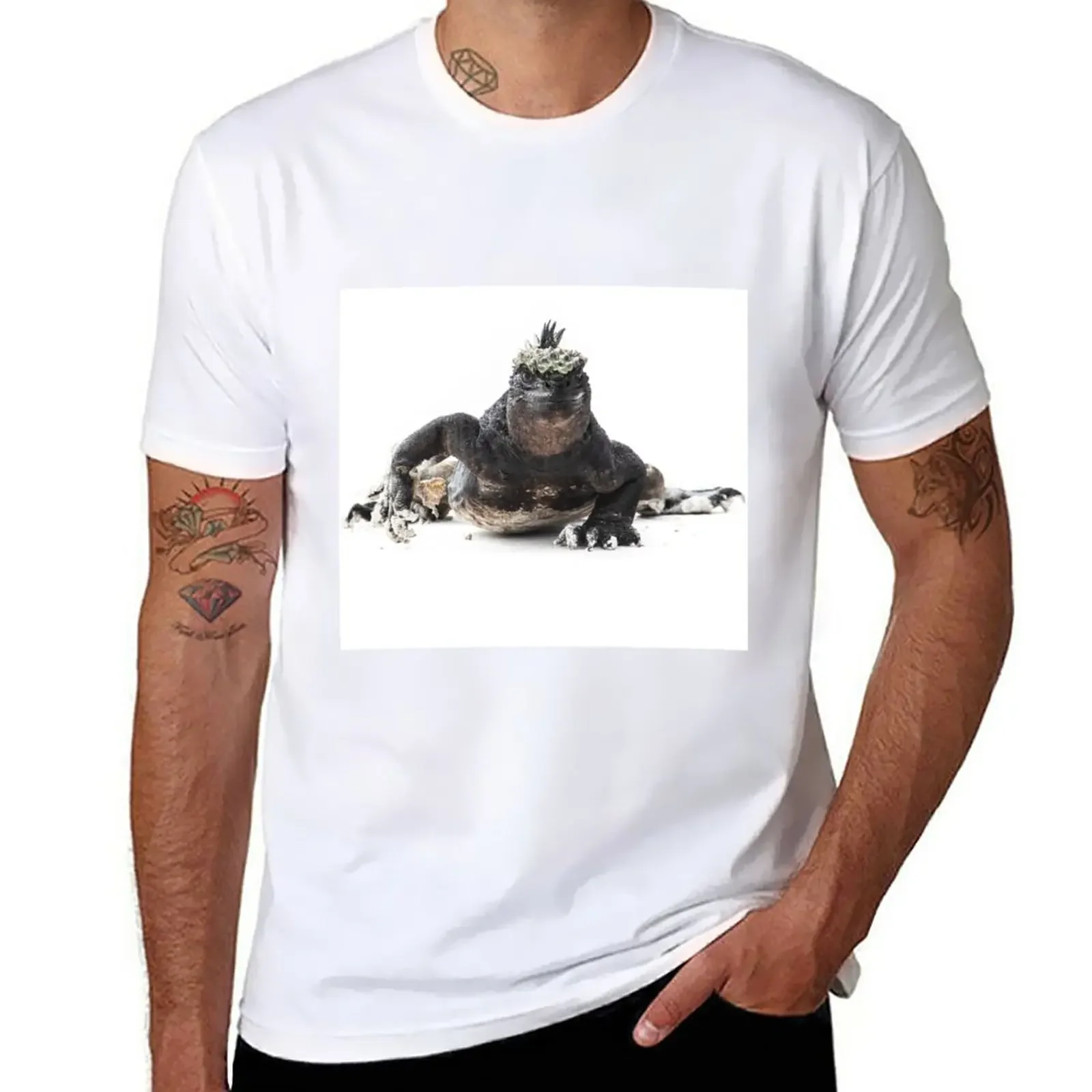 T-Shirt Iguana Marina Oversize Top Sweat Magliette Pesanti Per Uomo
