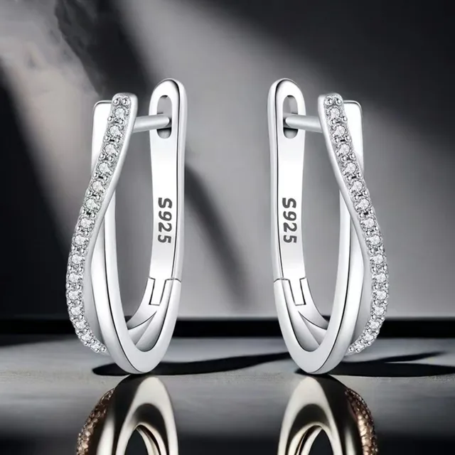 925 Silver Star Twisted Line Earrings Jewelry Versatile Hoop Earrings For Women Jewelry Fine Birthday Party Gifts 1