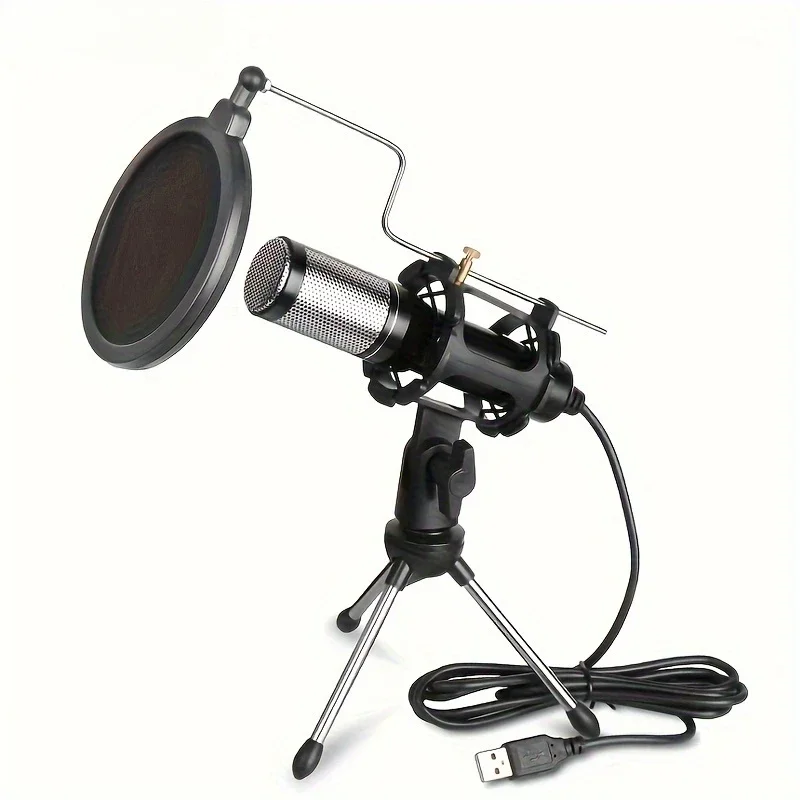 

Depusheng USB Microphone, Computer Cardioid Condenser PC Gaming Microphone with Tripod and BOP Compatible with Laptops