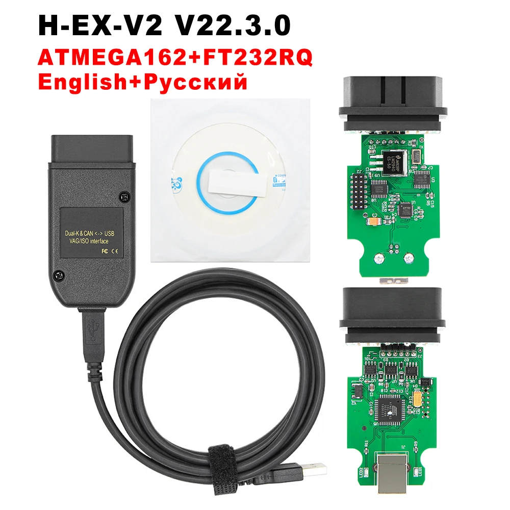 VAG CAN PRO VCP V5.5.1 FTDI VAG OBD 2 OBD2 Auto Diagnostic Tool COM Interface 21.9 ATMEGA162 Cable Can Bus K-line for AUDI/VW car battery tester Diagnostic Tools