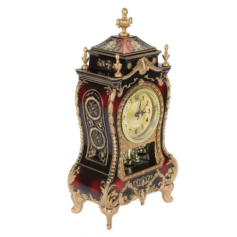 European Desk Antique Vintage Alarm Clock 12 Music Time Living Room Decoration Desk Clock Sweep Stopwatch