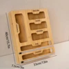 Bamboo Ziplock Food Bag Holder Compatible Wall Storage Racks Kitchen Storage Shelf Plastic Wrap Organizer Dispenser With Cutter 4