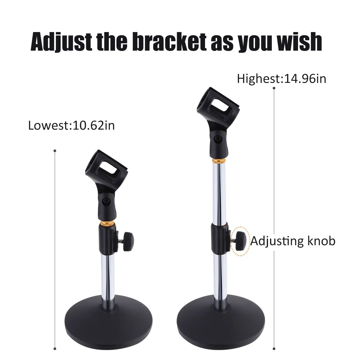 Portable Mic Stand Pedestal Feet Adjustable Desk Holder Bracket Speech Live Fixing Frame Microphone Bracket