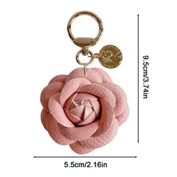 Elegant Flower - Shaped PU Leather Keyring Pendant Charm Keychain (Pinks)