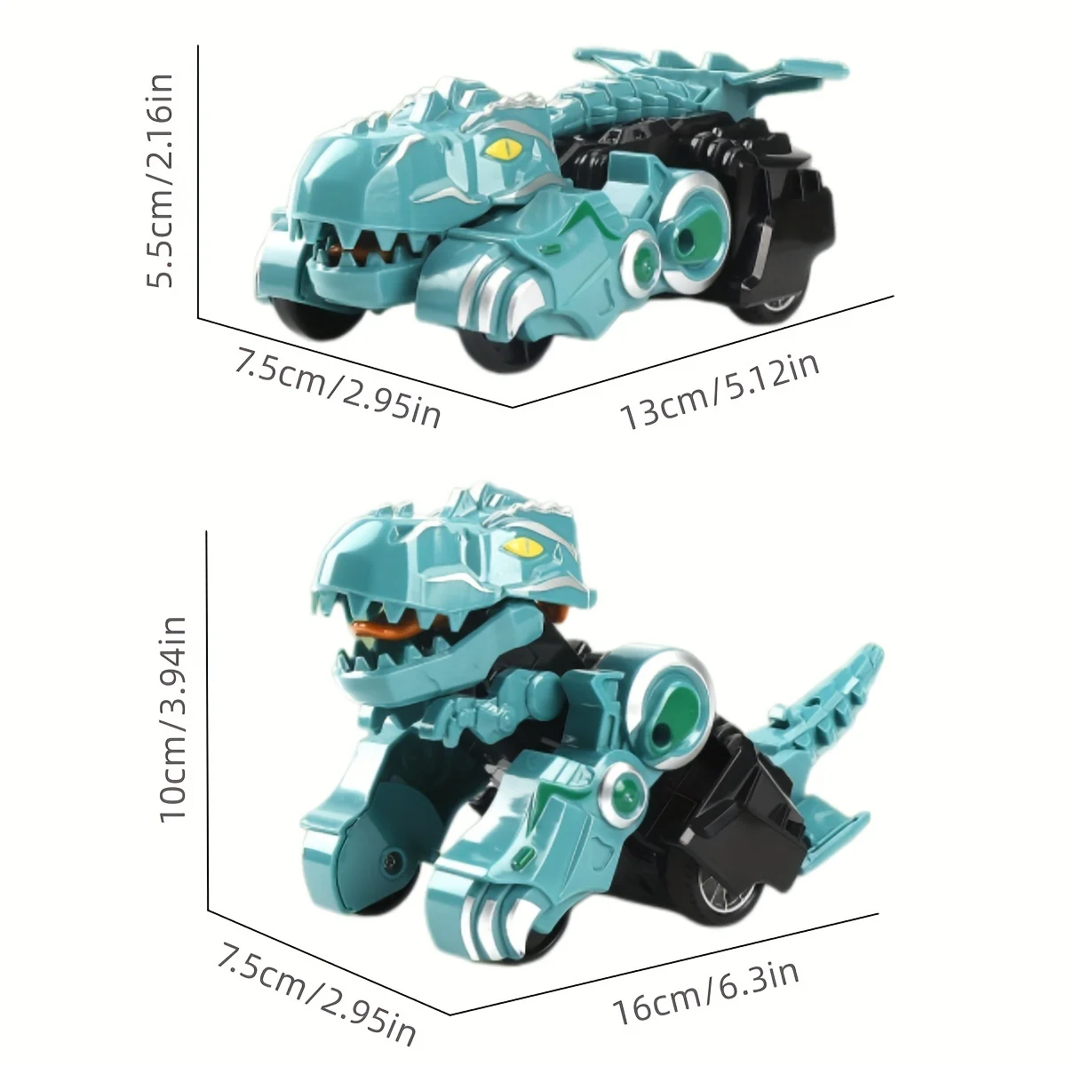 Friction-Powered Transforming Dinosaur Car Toy for Kids