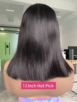Cheveux bruts vietnamiens 250 densité 100 cheveux humains dentelle frontale perruques droite naturel noir 13x6 Bob perruque dentelle avant perruques de cheveux humains 2