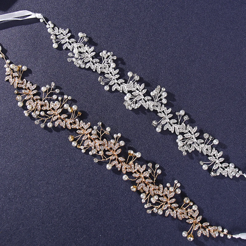 Handmade Hairbands Crystal Rhinestone Flowers Headbands Wedding Hair Accessories For Women Bride Head Jewelry