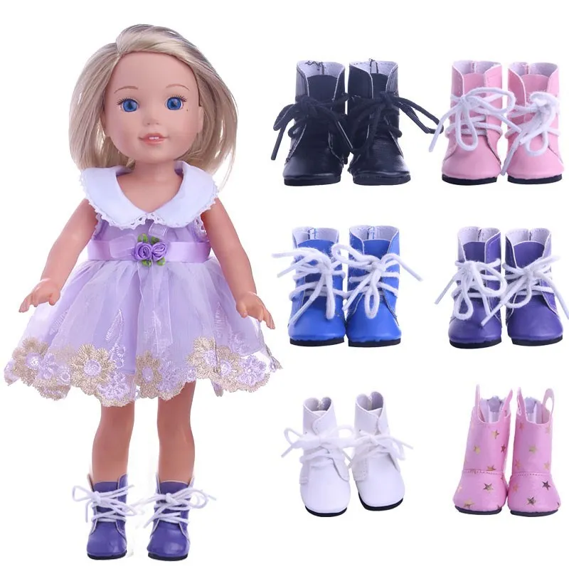 14.5 Inch Doll Shoes Boots Leather Shoes Fit 14.5 Inch Wellie Wisher Doll Our Generation Christmas Birthday Gift accessories