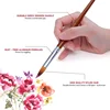 13pcs Professional Watercolor Paint Brushes Set Wood Long Handle Round Pointed Tip Soft Anti-Shedding Nylon Hair Paintbrush 4