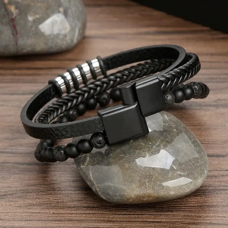Engraved Inspirational Adjustable Magnetic Clasp Steel Wristband