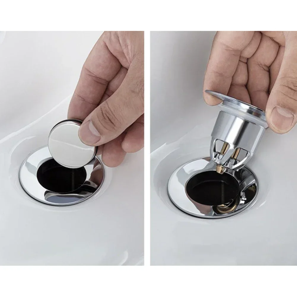 Basin Drain Stopper for Bathroom Sink Drain Stopper Pop-Up Bounce Core Basin Drain Filter Valve Hair Catcher Shower Sink Strainer Bath Stopper