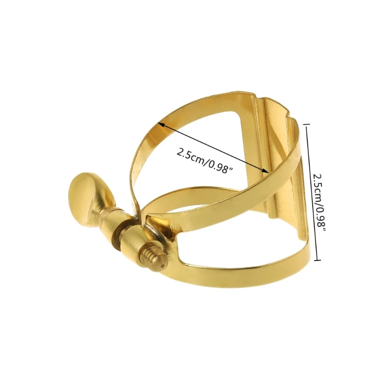 

F1FD Saxophone Clip Brass Ligature Single Screw Sax Fastener Clip Mouthpiece Ligature
