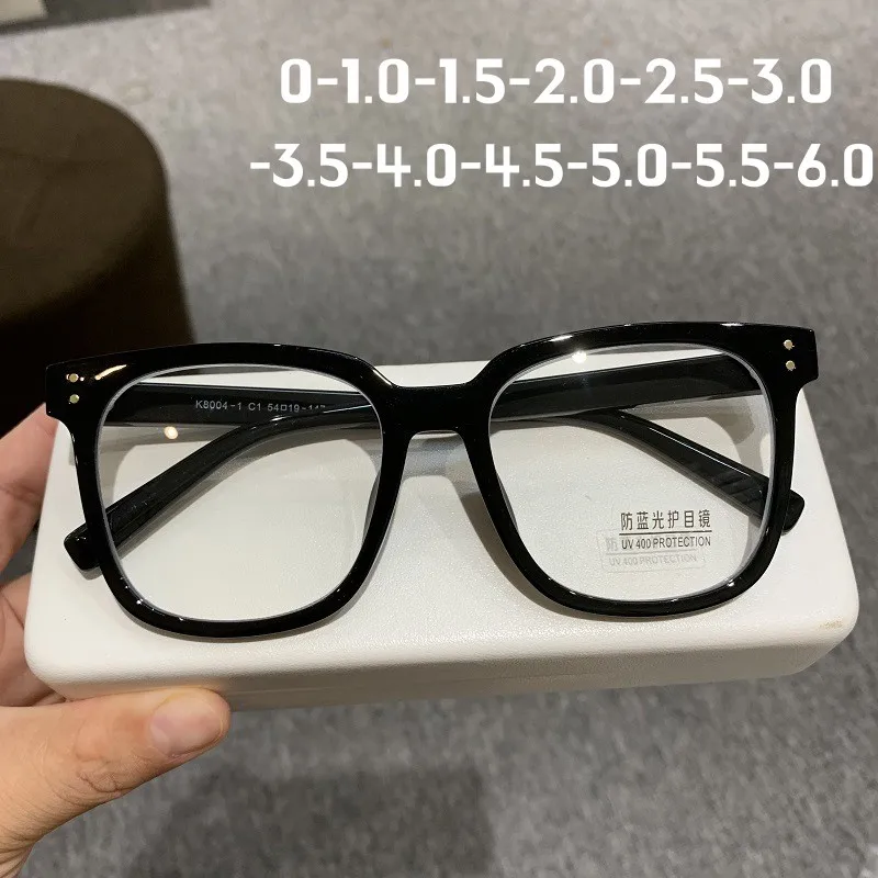 

Square frame Myopia Glasses Men Women Anti-blue oversized Eyewear Unisex Luxury Clear Diopter Prescription Eyeglasses 0 to -6.0