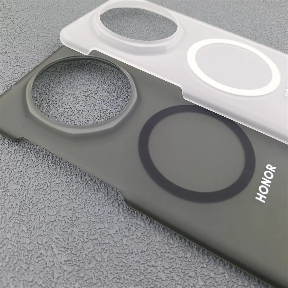 Ultra Thin Matte Ice Mist Clear Phone Case with Magnetic Wireless Charge & Shockproof Back Bumper Cover