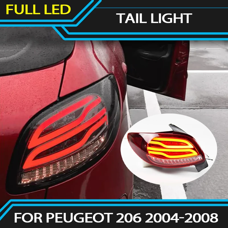 Fanali Posteriori A Led Per Peugeot 206 2004-2008 Luci Posteriori Con Indicatore Di Direzione A Led Dinamico Stop Freno Di Retromarcia Fendinebbia