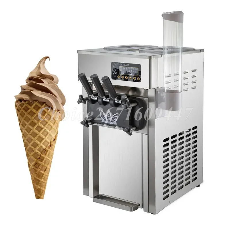 

Automatic Stainless steel Ice Cream Machine 18~22l/H Soft Ice Cream Maker Three Flavors Soft Serve Ice Cream Machine