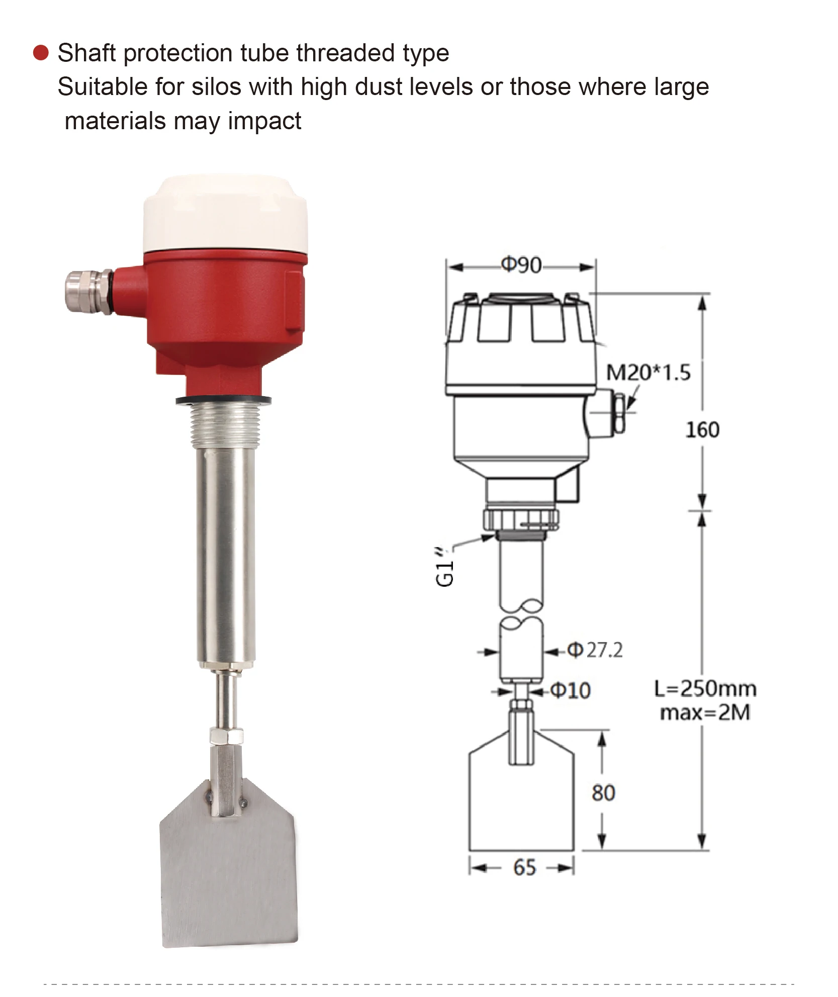 High-Temperature Paddle Level Switch rotary paddle level switch bulk solids sens