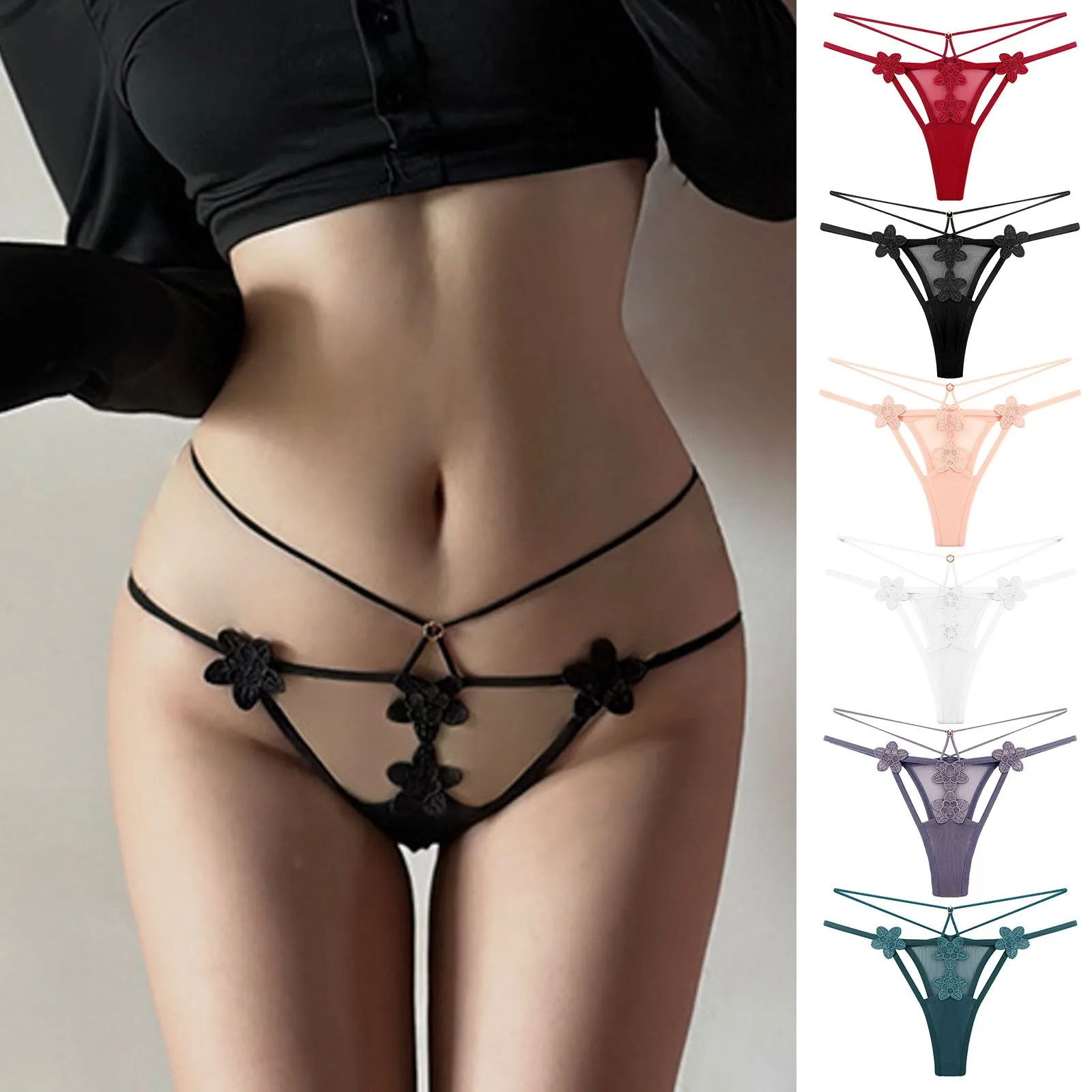 

Thong Girls Sexy Hollow Clear Tulle Thin Belt Alluring Panties