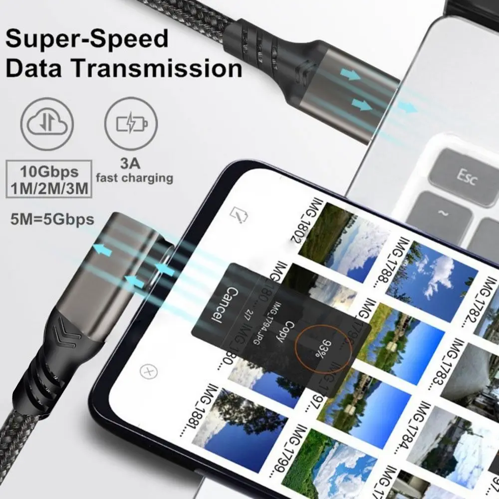 5 Meter Ultra-Fast 60W PD USB-C to USB-A 10Gbps Data Transfer Cable