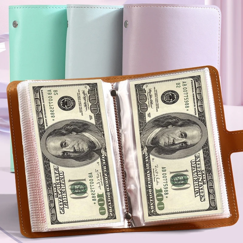 100 Envelopes Savings Book Money Collection Album Banknote Holder Cash Organizer Photocard Holder