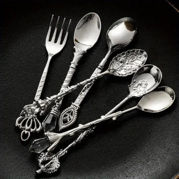 6pcs Vintage Gold Coffee & Dessert Cutlery Set 1