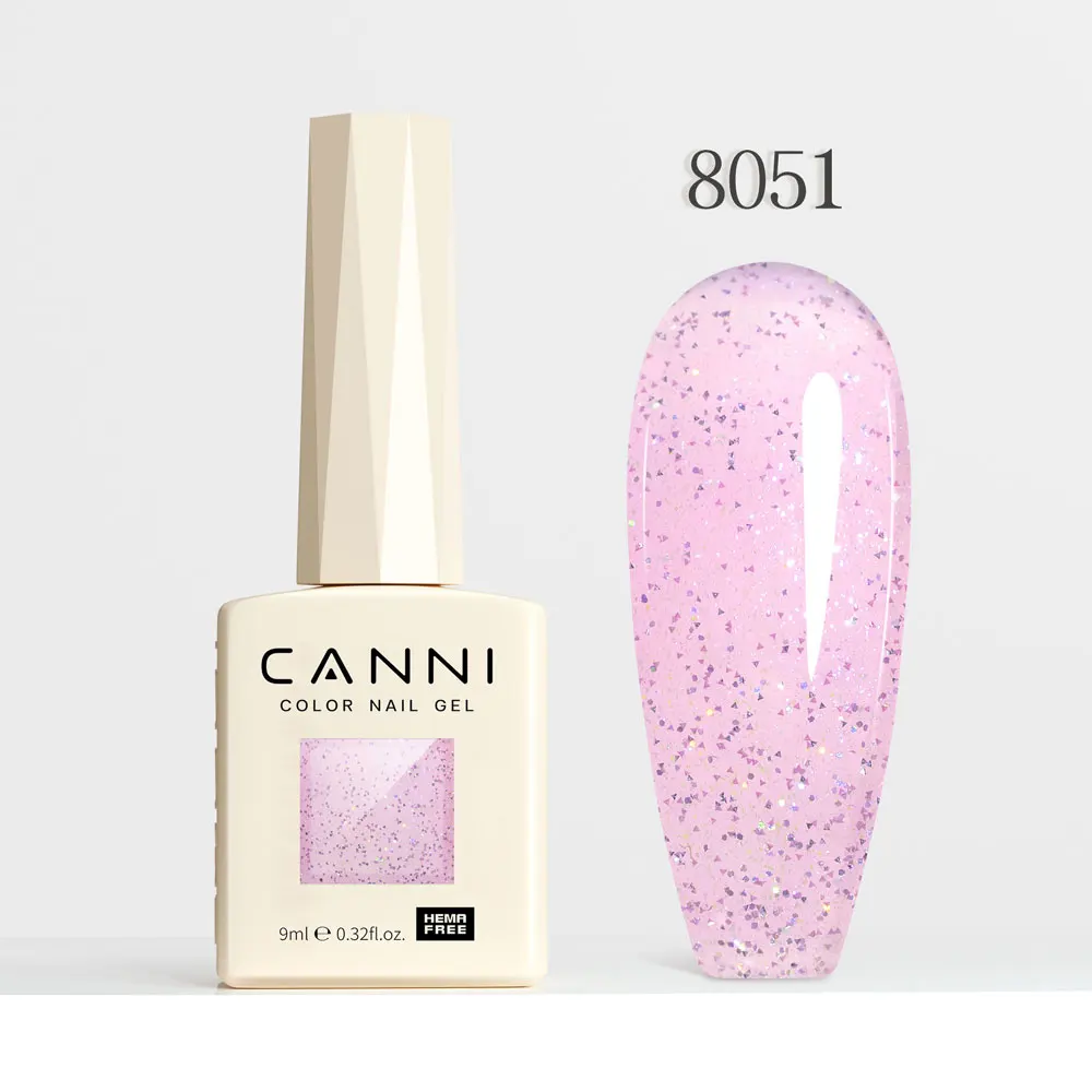 CANNI Super Glossy Glitter Cat Eye Nail Gel Polish - Hema Free Diamond Top Coat, Semi-Permanent UV LED Varnish