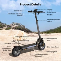 W9 tout Terrain Scooter électrique 10 pouces 1000W 48V14Ah batterie 45 km/h vitesse maximale double freins à disque caché E frein APP E Scooter 6