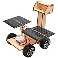 Voiture solaire, véhicule d'exploration lunaire, modèle assemblé à la main pour enfants, Puzzle 3d en bois, jouets scientifiques et éducatifs 5