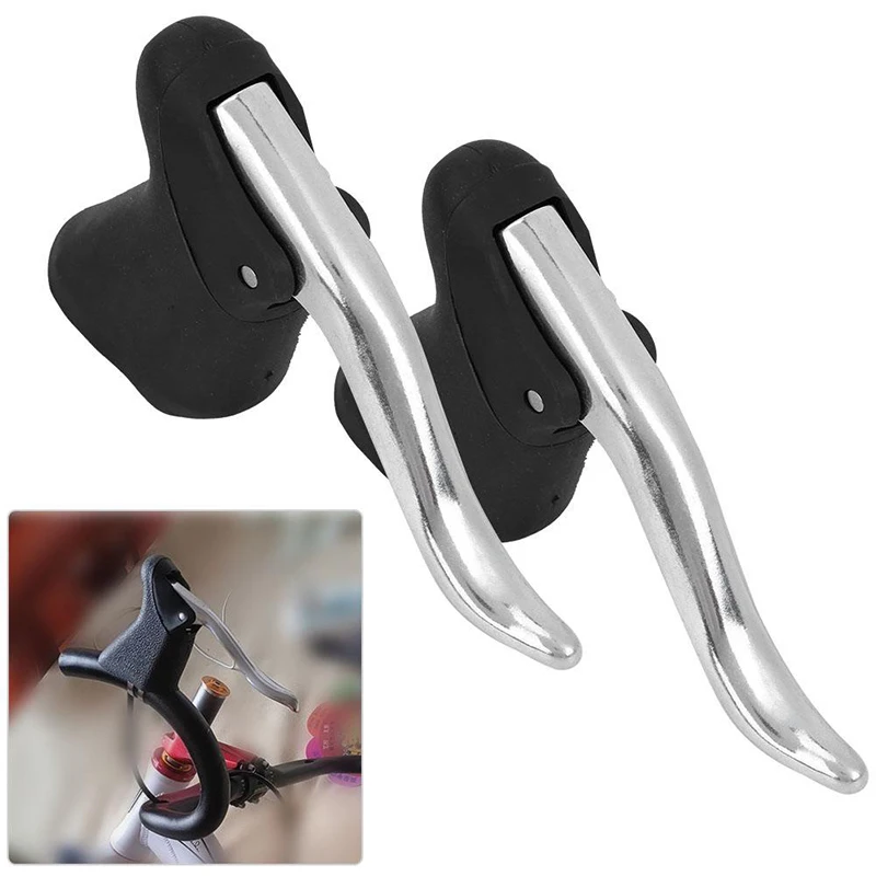 Pair Road Bike Drop Bar Double Handle Brake Levers Racing