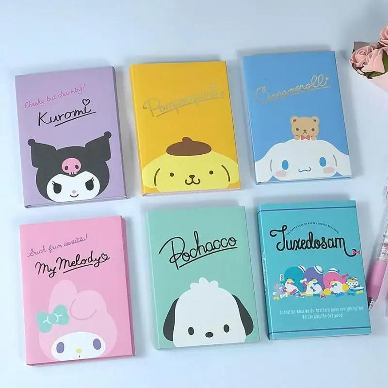 

Kawaii Sanrios Липкая Книга милый Kuromi My Melody Cinnamoroll мультфильм складной сообщение Примечание стикер Игрушки для девочек подарок