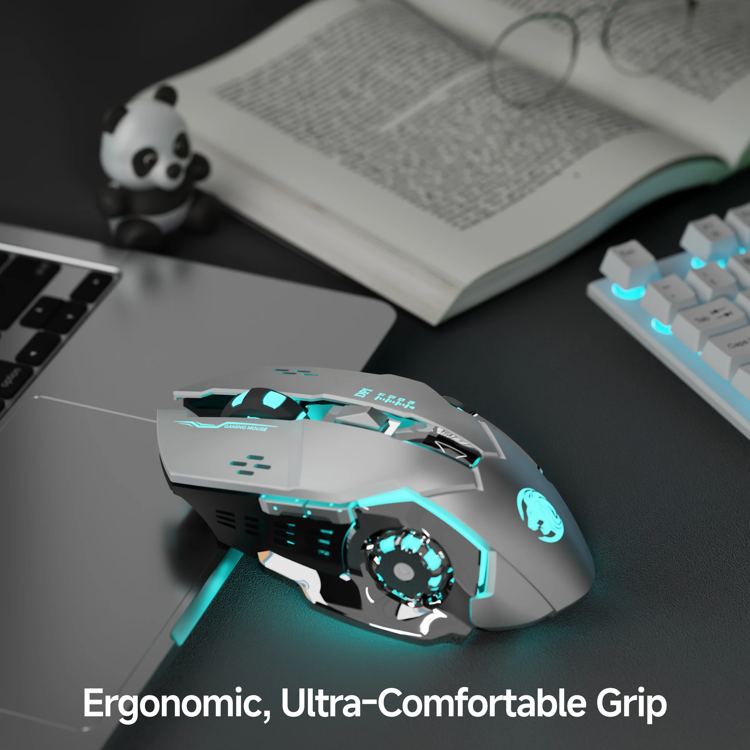 EWEADN G306 Gaming Mouse, Silent, Wireless Bluetooth, for Gaming & Office, Ergonomic, Comfortable Grip, for PC, Laptop, eSports