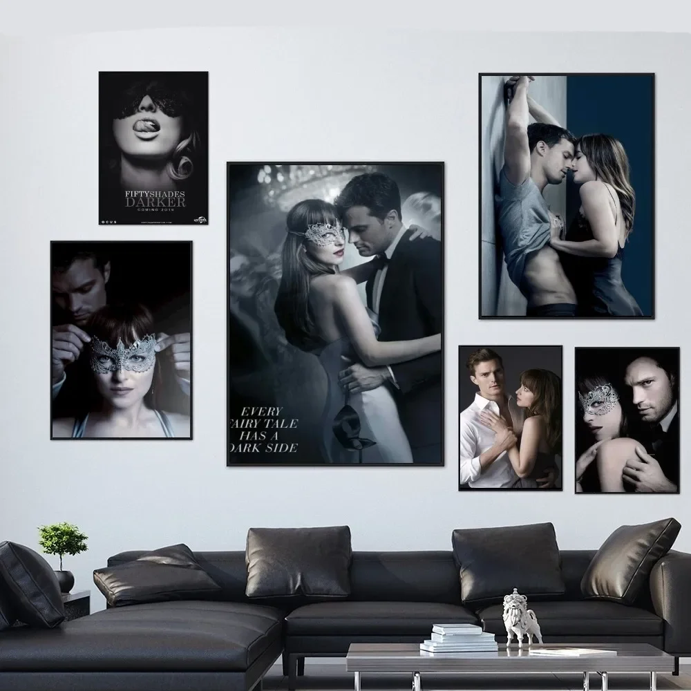 Decor Poster Fifty Shades Of Grey White Coated Poster Paper Print Home Living Room Camera Da Letto Ingresso Bar Art Painting Decoration