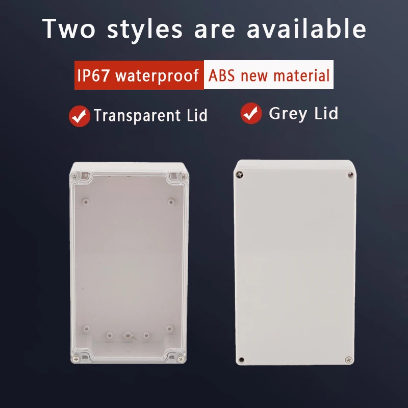 Waterproof IP67 Outdoor Electronic Housing Enclosure in Durable ABS Plastic