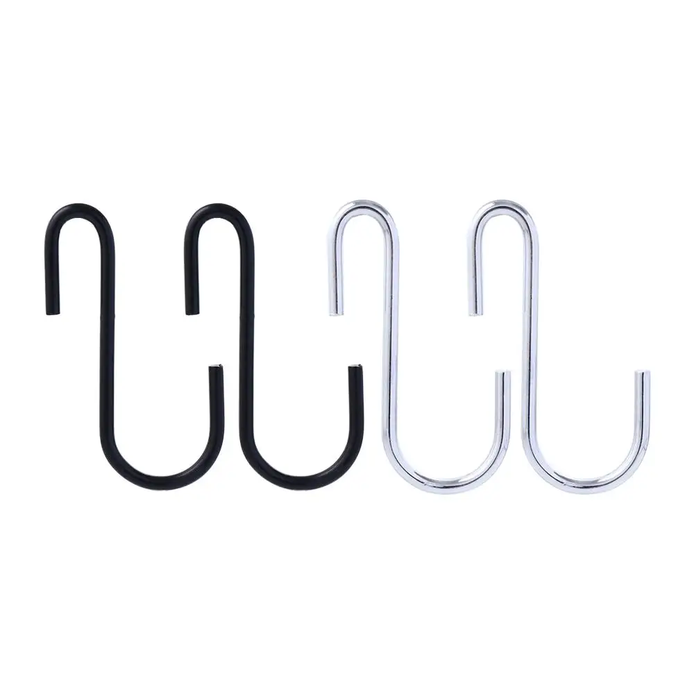 

Black Silver for Hanging Pans S Shaped S Type Clothes Hanger Storage Holder Bathroom Supplies Hooks Kitchen Organizer