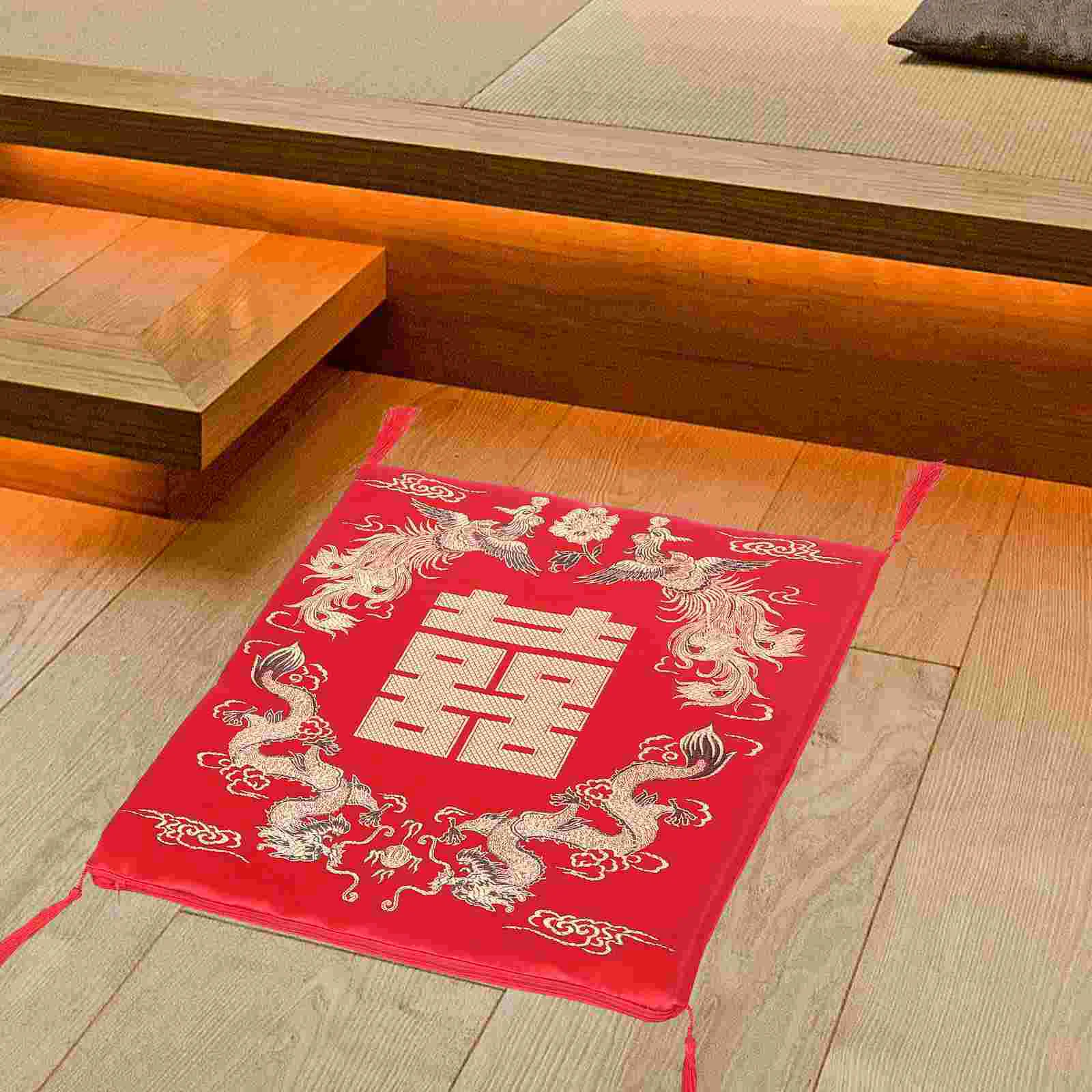 Chinese Classical Chair Pad Square Seat Chair Pads Chinese Wedding Cushion Kneel Pad 4