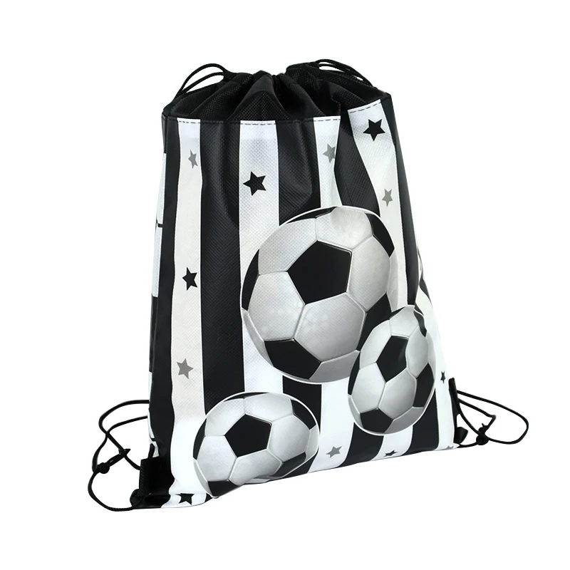 10 Stücke Fußball Party Gefälligkeiten Kordelzug Taschen Fußball Geschenk Goodie Bag Kinder Sport Thema Geburtstag Party Dekoration Lieferungen – Detail 12