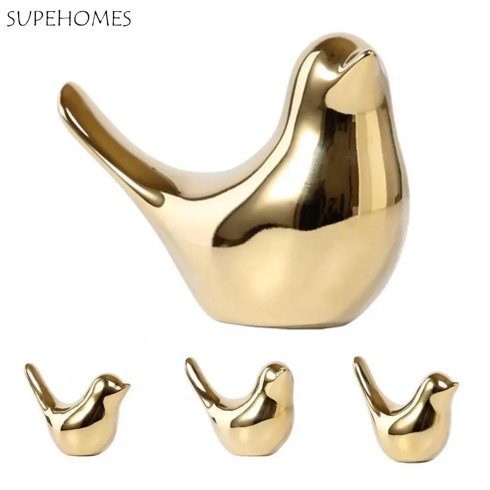 

Model Room Simple Style Home Easy to Use Electroplated Ceramic Vivid Animal Statue Desktop Ornament Arts Crafts Bird Figurine